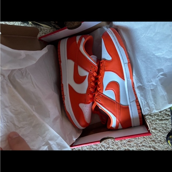 Nike Dunk Low in Orange and White - Picture 6 of 7